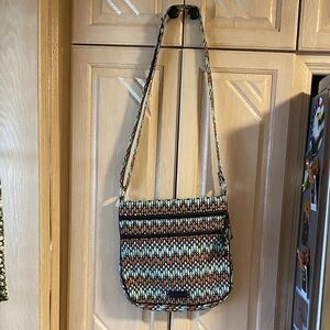 Vera Bradley Patterned Crossbody or Shoulder Bag in Brown and Teal